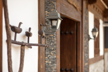 Lantern in traditional style at the door in Seoul, Korea