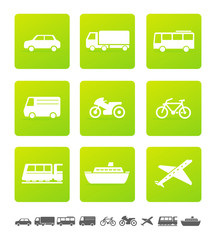 Transportation vehicles icons