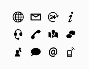 Schwarzwei&szlig;-Iconset: Kommunikation und Kontaktaufnahme