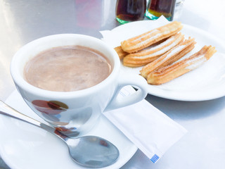 Hot chocolate with churros