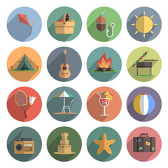 Summer Icon Flat Set