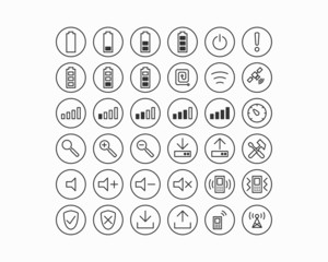 Mobile Kommunikation Line Icon Set