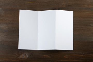 blank white folding paper flyer