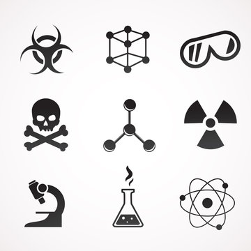 Chemical icon set. Vector art.