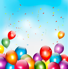 Holiday background with colorful balloons. Vector.