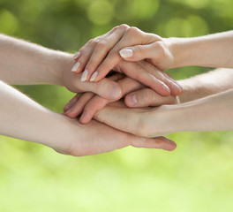 Hands connected together