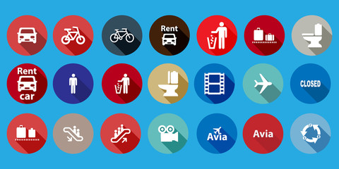 set of information icons. Flat