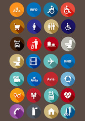 set of information icons. Flat
