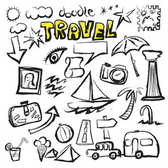 doodle set travel icon