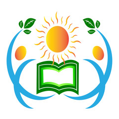 Bright education people design isolated on white background.