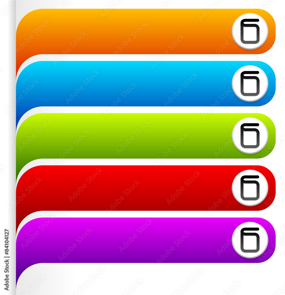 Poster set of bright, colorful oblong design elements. vector graphics.