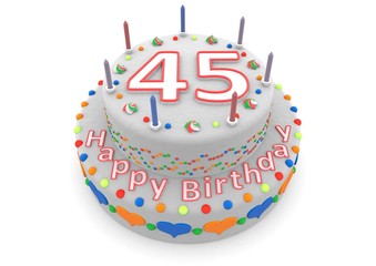 white birthday cake