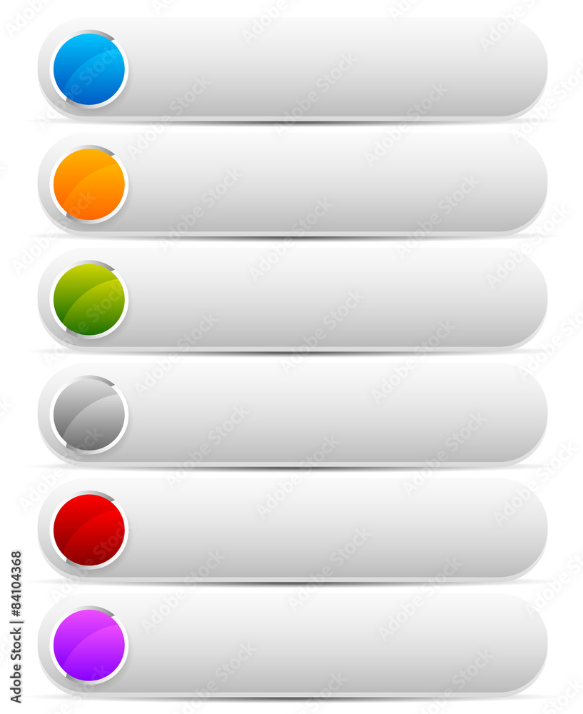 Poster set of bright, colorful oblong design elements. vector graphics.