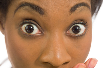 Fototapeta premium Model isolated covering mouth