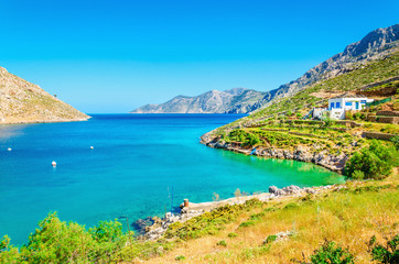 Naklejka na ściany i meble Amazing sea bay on Greek Island 