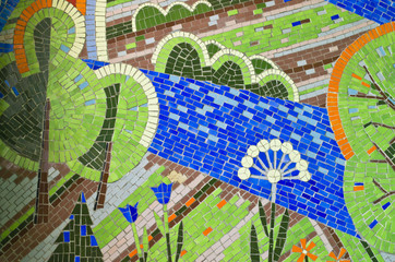 bright mosaic on the wall