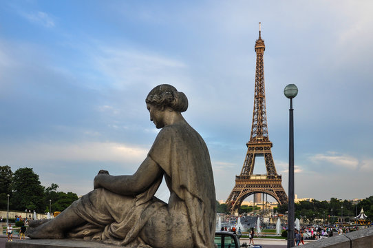 The Eiffel Tower from Trocadero, Paris, France