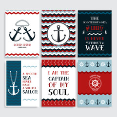 Set of nine vintage marine cards