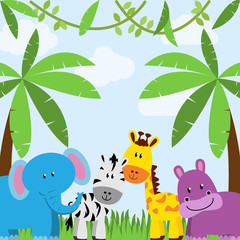 Safari, Jungle or Zoo Themed Animal Background