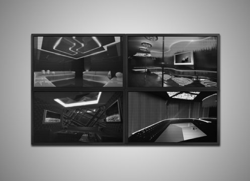 cctv monitor grey tone display for nightclub interior