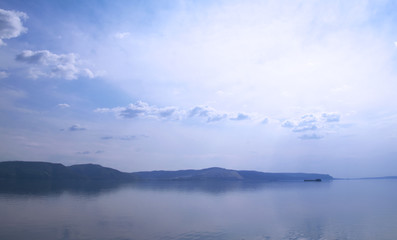 Reflection of mountains in the river