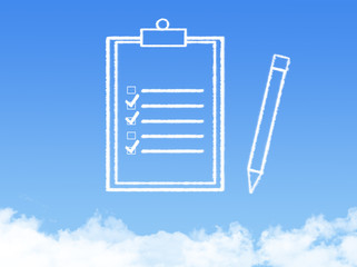 Notepad paper document cloud shape