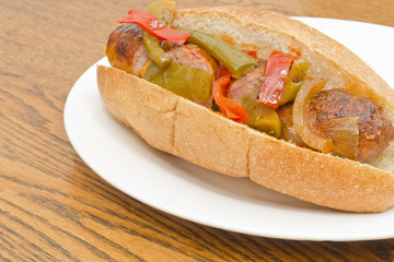 Sausage Onion Peppers Bun