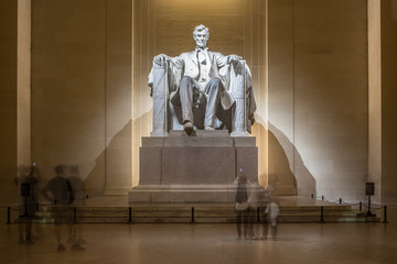 Tourists at Lincoln Memorial