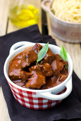 Beef stew goulash with gravy