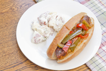 Sausage Onion Peppers Bun