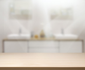 Table Top And Blur Interior Background
