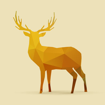 deer polygon golden silhouette
