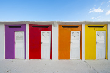 Coloured beach huts