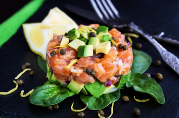 Salmon and avocado tartare