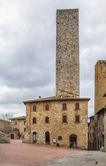 Obraz premium square in San Gimignano, Italy