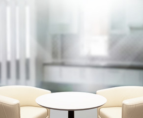 Table Top And Blur Interior Background