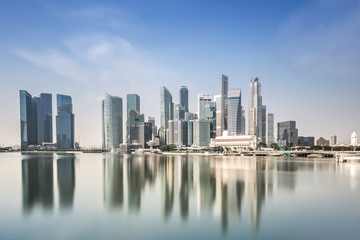 Fototapeta na wymiar Singapur Skyline- Langzeitbelichtung