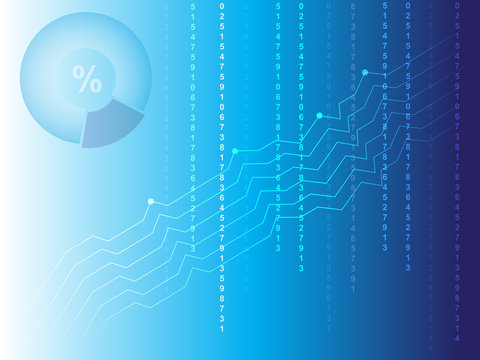 Blue modern graphs with numbers