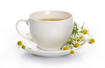 Obraz na płótnie Canvas cup of chamomile tea