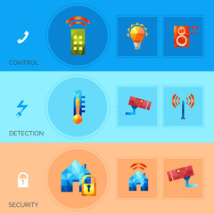 Smart House Polygonal Banners