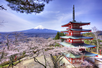 Chureito Pagoda in Fujiyoshida Japan