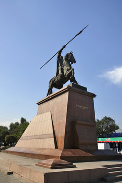 Monument to Raiymbek batyr in Almaty. Kazakhstan