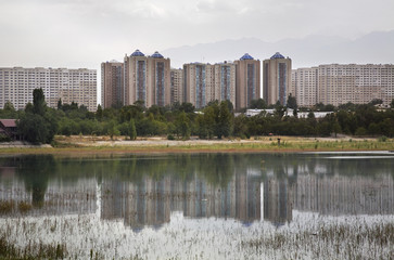 Sayran lake in Almaty. Kazakhstan