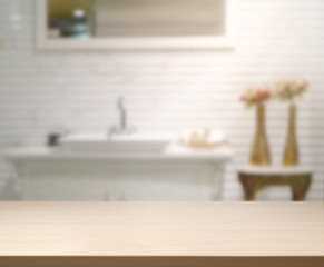 Table Top And Blur Interior Background