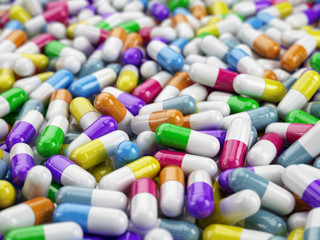 Tablets pills capsule background