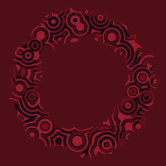 Retro vintage disco techno circles decorative frame