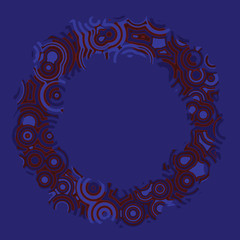 Retro vintage disco techno circles decorative frame