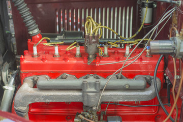Old automobile engine or vintage