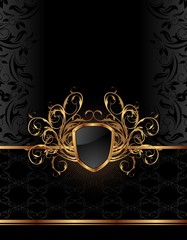 golden ornate frame for design