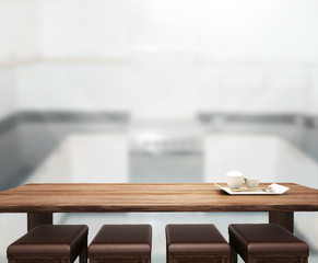 Table Top And Blur Interior Background